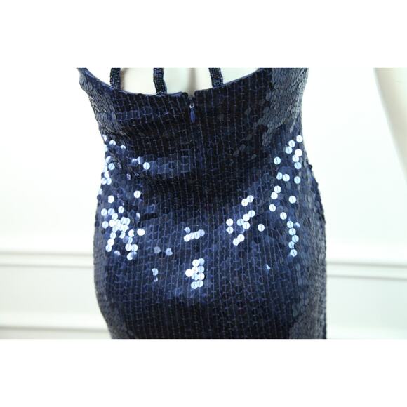 Vintage Size 4 Prom Dress Y2K Sequins Column Glam Beaded Bodycon Formal Elegant - Picture 13 of 15